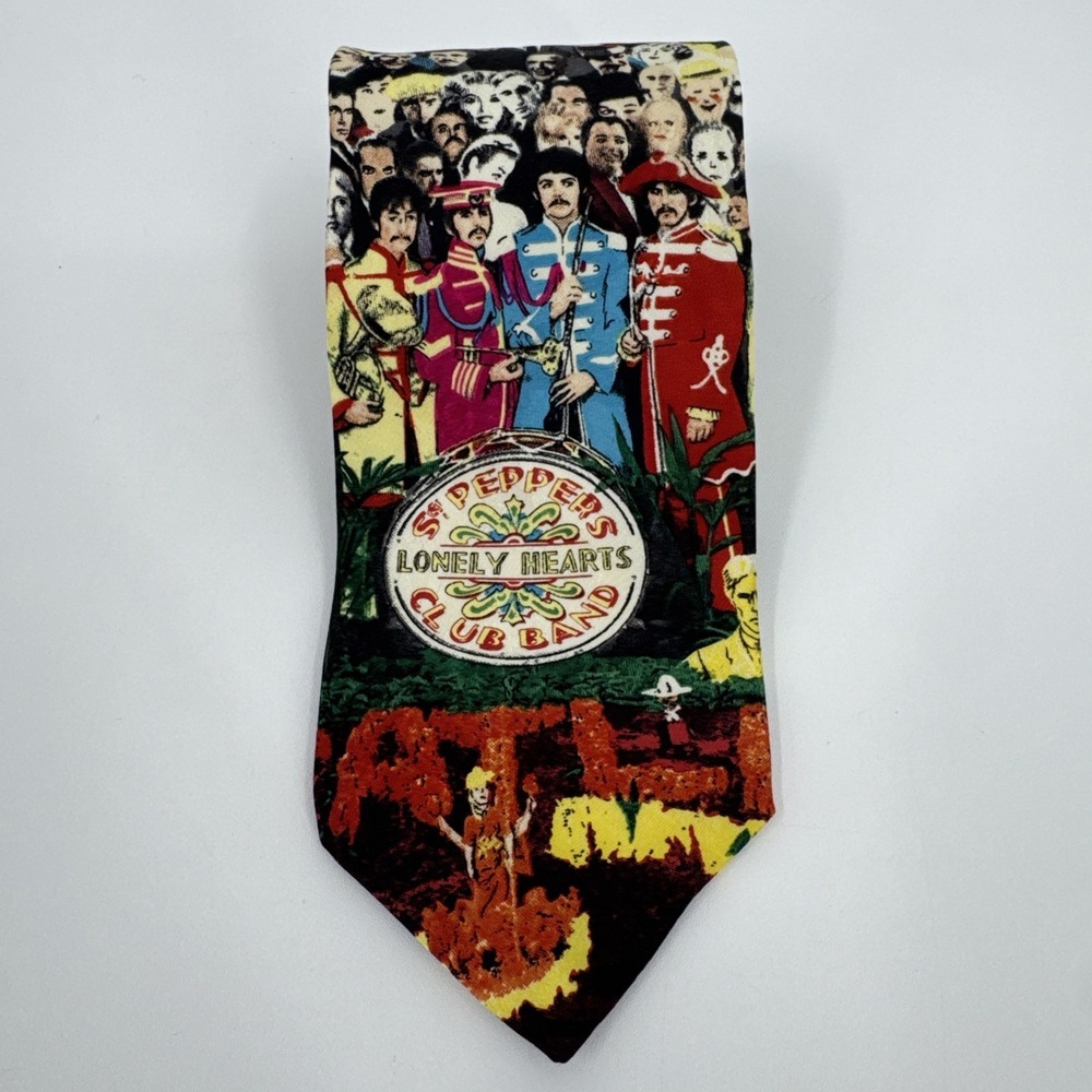 Vintage RM Style Beatles Silk Sgt. Peppers Tie 90s‎ Colorful Classic